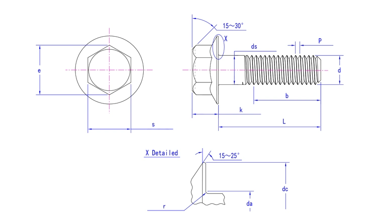 China Factory Carbon Steel Zinc Plating Flange Screws Hex Head Bolt and Nuts High 10.9 Strength Flange Bolt Custom Diameters Hexagon Bolt Fasteners